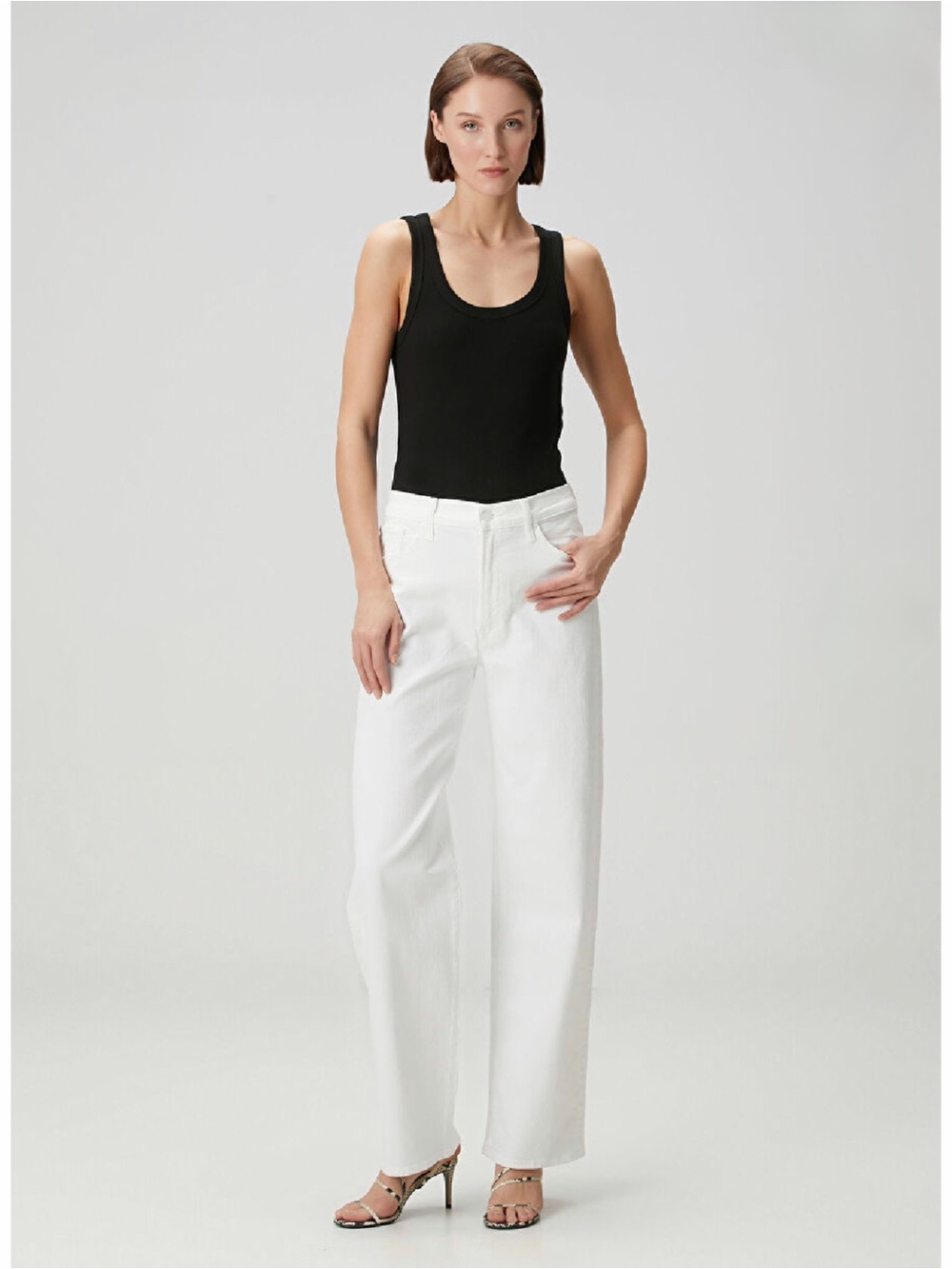 NWT Mother Denim White Wide Leg Jeans size 26